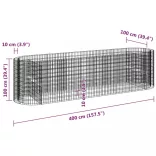 horganyzott vas gabion magaságyás 400x100x100 cm