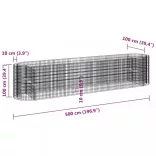 horganyzott vas gabion magaságyás 500x100x100 cm