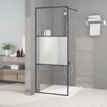 fekete selyemmatt ESG üveg zuhanyfal 80 x 195 cm