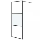 fekete selyemmatt ESG üveg zuhanyfal 80 x 195 cm