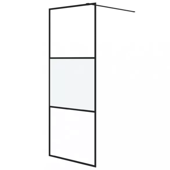 fekete selyemmatt ESG üveg zuhanyfal 80 x 195 cm