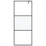 fekete selyemmatt ESG üveg zuhanyfal 80 x 195 cm