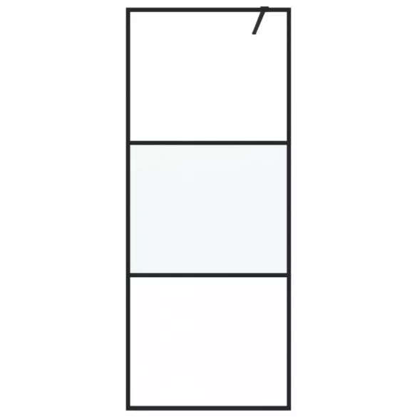 fekete selyemmatt ESG üveg zuhanyfal 80 x 195 cm