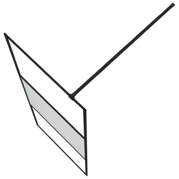 fekete selyemmatt ESG üveg zuhanyfal 80 x 195 cm