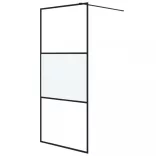 fekete selyemmatt ESG üveg zuhanyfal 90 x 195 cm