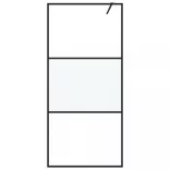 fekete selyemmatt ESG üveg zuhanyfal 90 x 195 cm
