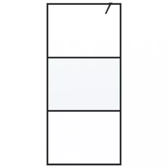 fekete selyemmatt ESG üveg zuhanyfal 90 x 195 cm
