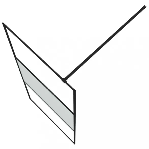 fekete selyemmatt ESG üveg zuhanyfal 90 x 195 cm