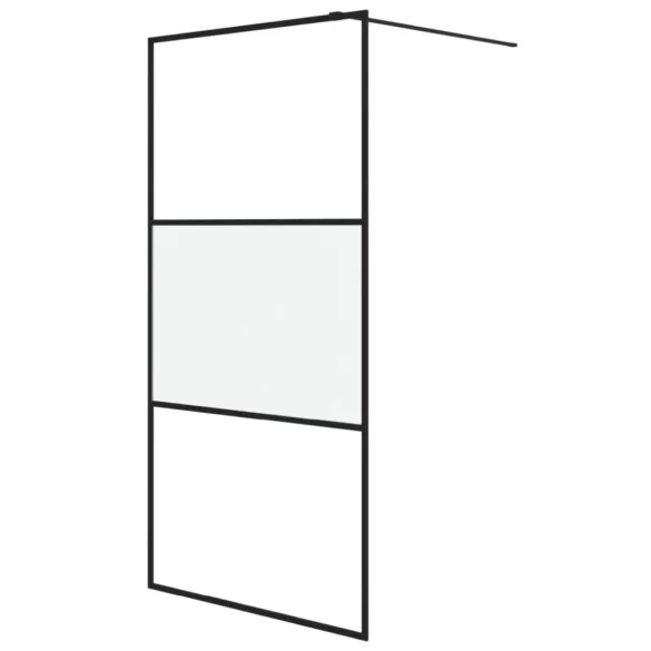 fekete selyemmatt ESG üveg zuhanyfal 100 x 195 cm