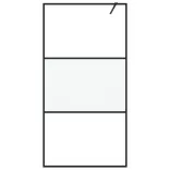 fekete selyemmatt ESG üveg zuhanyfal 100 x 195 cm
