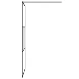 fekete selyemmatt ESG üveg zuhanyfal 100 x 195 cm