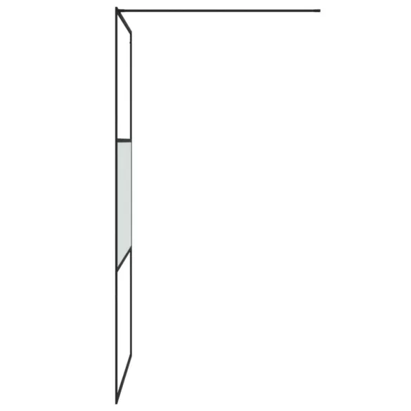 fekete selyemmatt ESG üveg zuhanyfal 100 x 195 cm