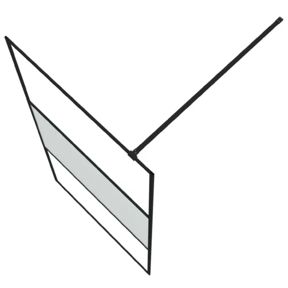 fekete selyemmatt ESG üveg zuhanyfal 100 x 195 cm