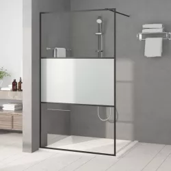 fekete selyemmatt ESG üveg zuhanyfal 115x195 cm
