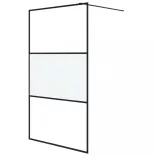 fekete selyemmatt ESG üveg zuhanyfal 115x195 cm