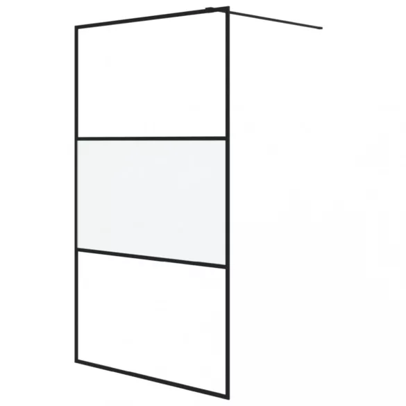 fekete selyemmatt ESG üveg zuhanyfal 115x195 cm