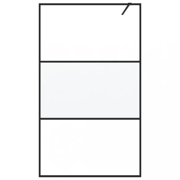 fekete selyemmatt ESG üveg zuhanyfal 115x195 cm