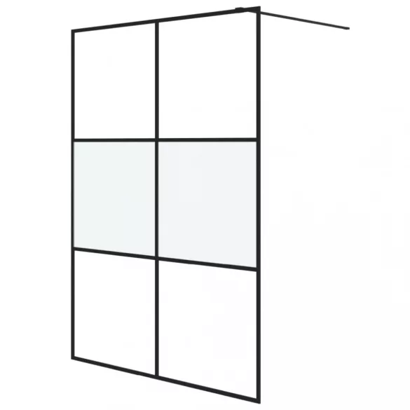 fekete selyemmatt ESG üveg zuhanyfal 140x195 cm