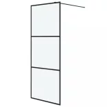 fekete ESG tejüveg zuhanyfal küszöb nélküli zuhanyhoz 80x195 cm