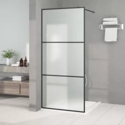   fekete ESG tejüveg zuhanyfal küszöb nélküli zuhanyhoz 90x195 cm