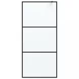 fekete ESG tejüveg zuhanyfal küszöb nélküli zuhanyhoz 90x195 cm