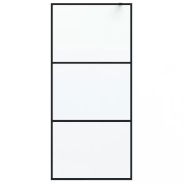fekete ESG tejüveg zuhanyfal küszöb nélküli zuhanyhoz 90x195 cm