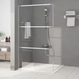 ezüstszínű átlátszó ESG üveg zuhanyfal 115x195 cm