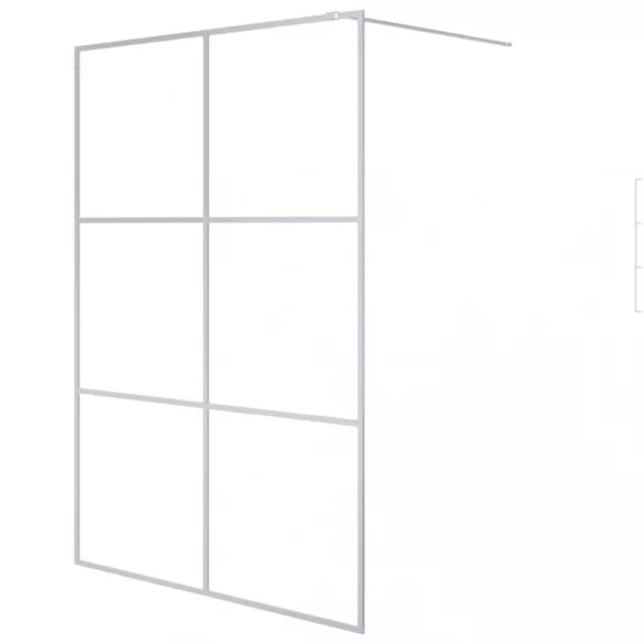 ezüstszínű átlátszó ESG üveg zuhanyfal 140x195 cm