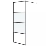 fekete selyemmatt ESG üveg zuhanyfal 80 x 195 cm