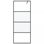 fekete selyemmatt ESG üveg zuhanyfal 80 x 195 cm
