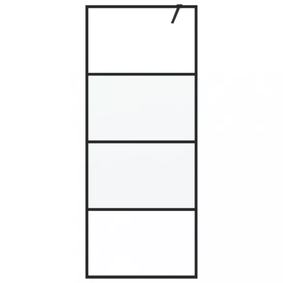 fekete selyemmatt ESG üveg zuhanyfal 80 x 195 cm