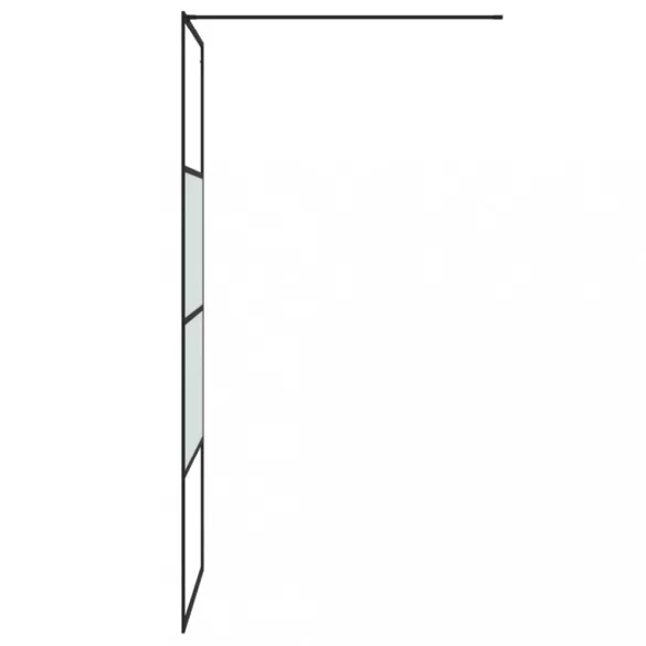 fekete selyemmatt ESG üveg zuhanyfal 80 x 195 cm