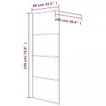 fekete selyemmatt ESG üveg zuhanyfal 80 x 195 cm
