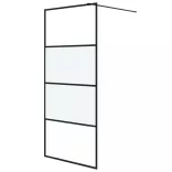 fekete selyemmatt ESG üveg zuhanyfal 90 x 195 cm