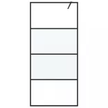 fekete selyemmatt ESG üveg zuhanyfal 90 x 195 cm