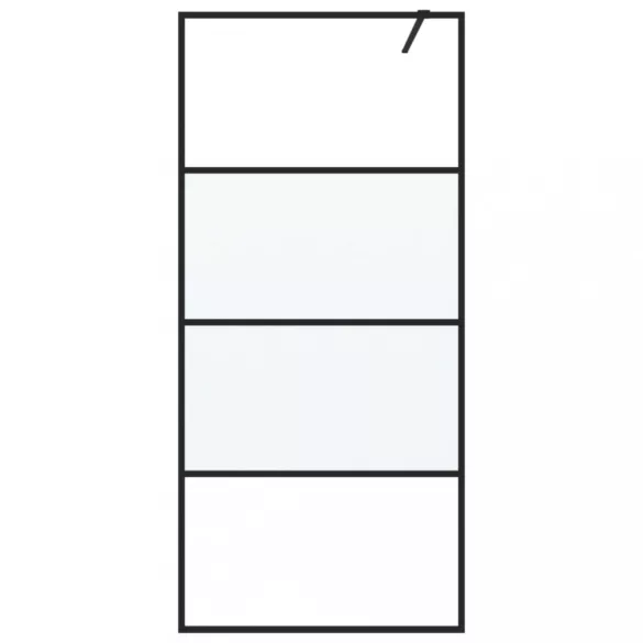 fekete selyemmatt ESG üveg zuhanyfal 90 x 195 cm