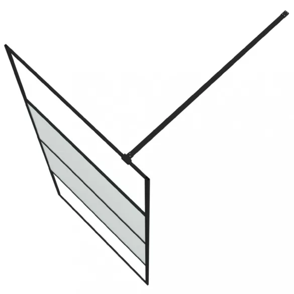 fekete selyemmatt ESG üveg zuhanyfal 90 x 195 cm