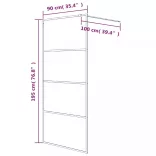 fekete selyemmatt ESG üveg zuhanyfal 90 x 195 cm