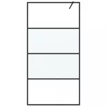 fekete selyemmatt ESG üveg zuhanyfal 100 x 195 cm