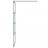 fekete selyemmatt ESG üveg zuhanyfal 100 x 195 cm