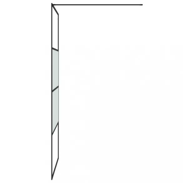 fekete selyemmatt ESG üveg zuhanyfal 100 x 195 cm