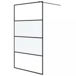 fekete selyemmatt ESG üveg zuhanyfal 115 x 195 cm