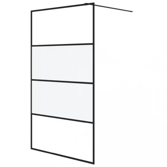 fekete selyemmatt ESG üveg zuhanyfal 115 x 195 cm