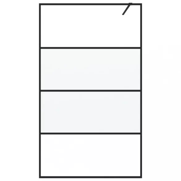 fekete selyemmatt ESG üveg zuhanyfal 115 x 195 cm