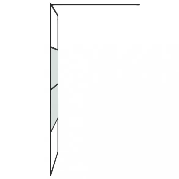 fekete selyemmatt ESG üveg zuhanyfal 115 x 195 cm