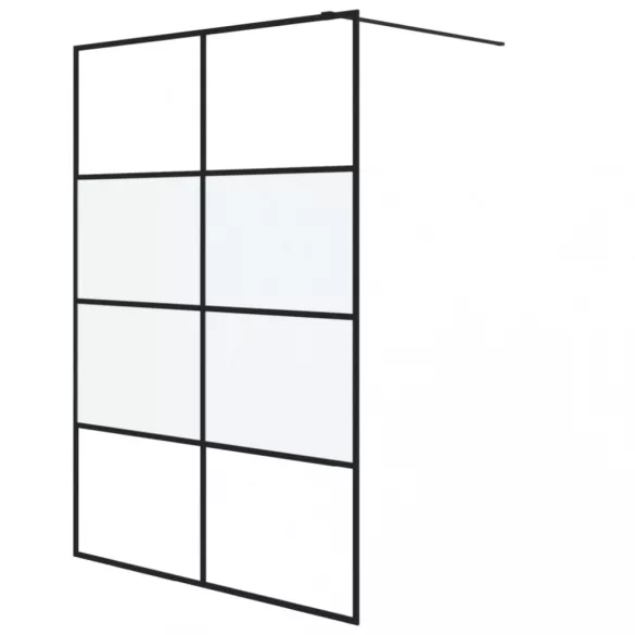 fekete selyemmatt ESG üveg zuhanyfal 140 x 195 cm