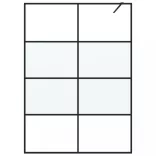 fekete selyemmatt ESG üveg zuhanyfal 140 x 195 cm
