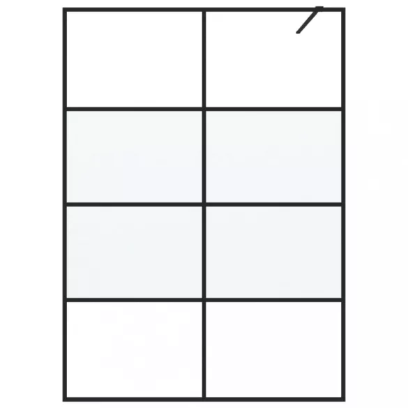 fekete selyemmatt ESG üveg zuhanyfal 140 x 195 cm