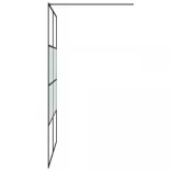 fekete selyemmatt ESG üveg zuhanyfal 140 x 195 cm