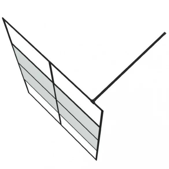 fekete selyemmatt ESG üveg zuhanyfal 140 x 195 cm